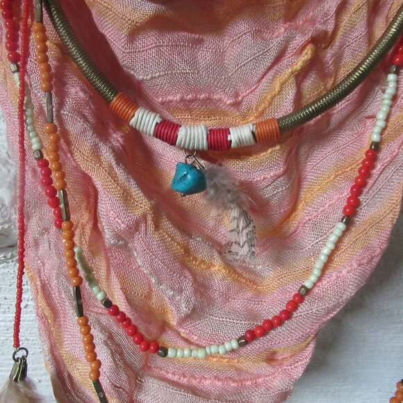 BCBG Boho Fashion Scarf (Peachy) - Picture 2 of 4